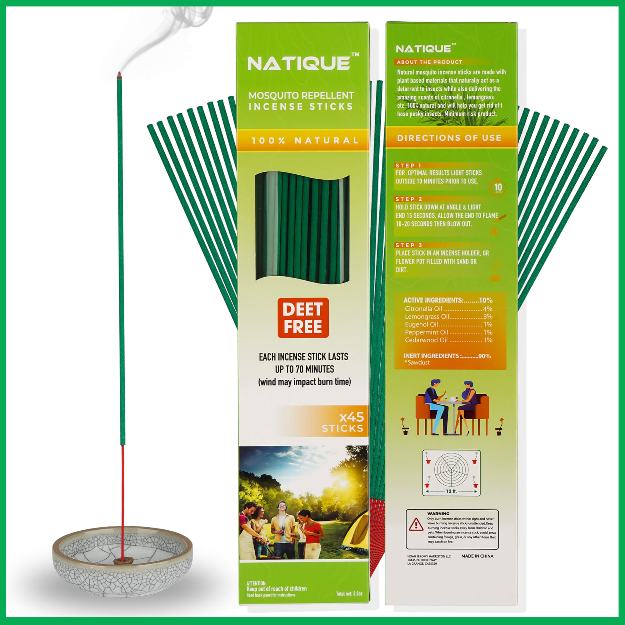 Natique Household Mosquito Repellent Citronella Incense Sticks